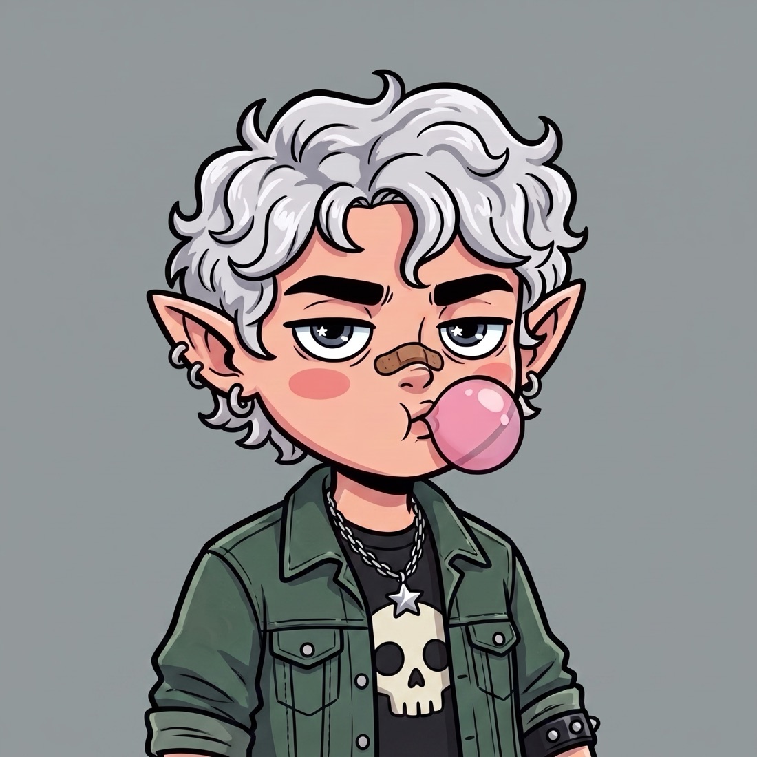 Punk Elf — skull tee